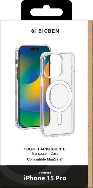 BIGBEN MagSafe Hybrid Cases transparent für iPhone 15 Pro