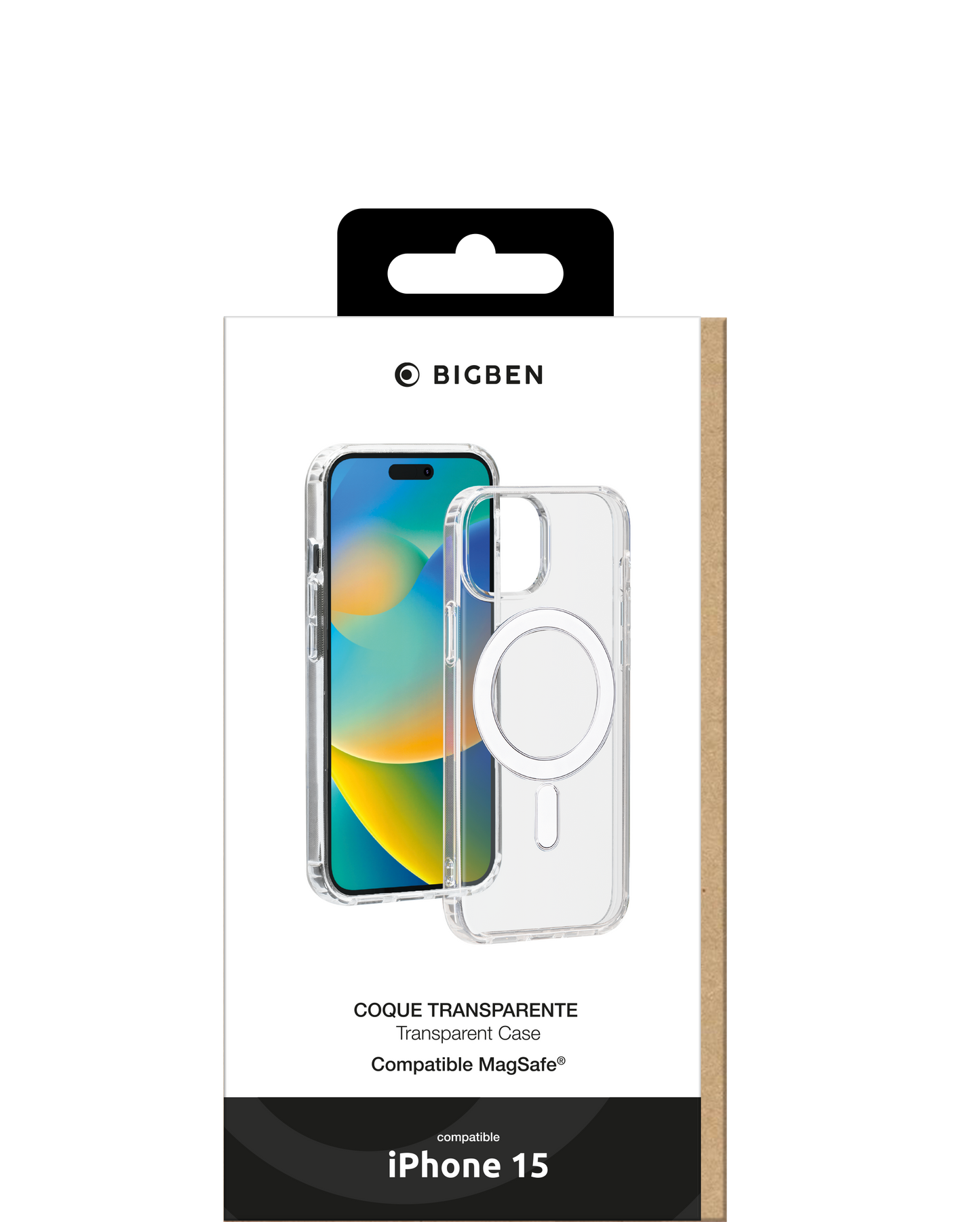 BIGBEN MagSafe Hybrid Cases transparent für Apple iPhone 15