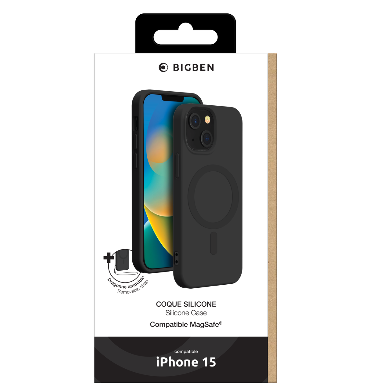 BIGBEN MagSafe Soft Flex Case Schwarz für iPhone 15