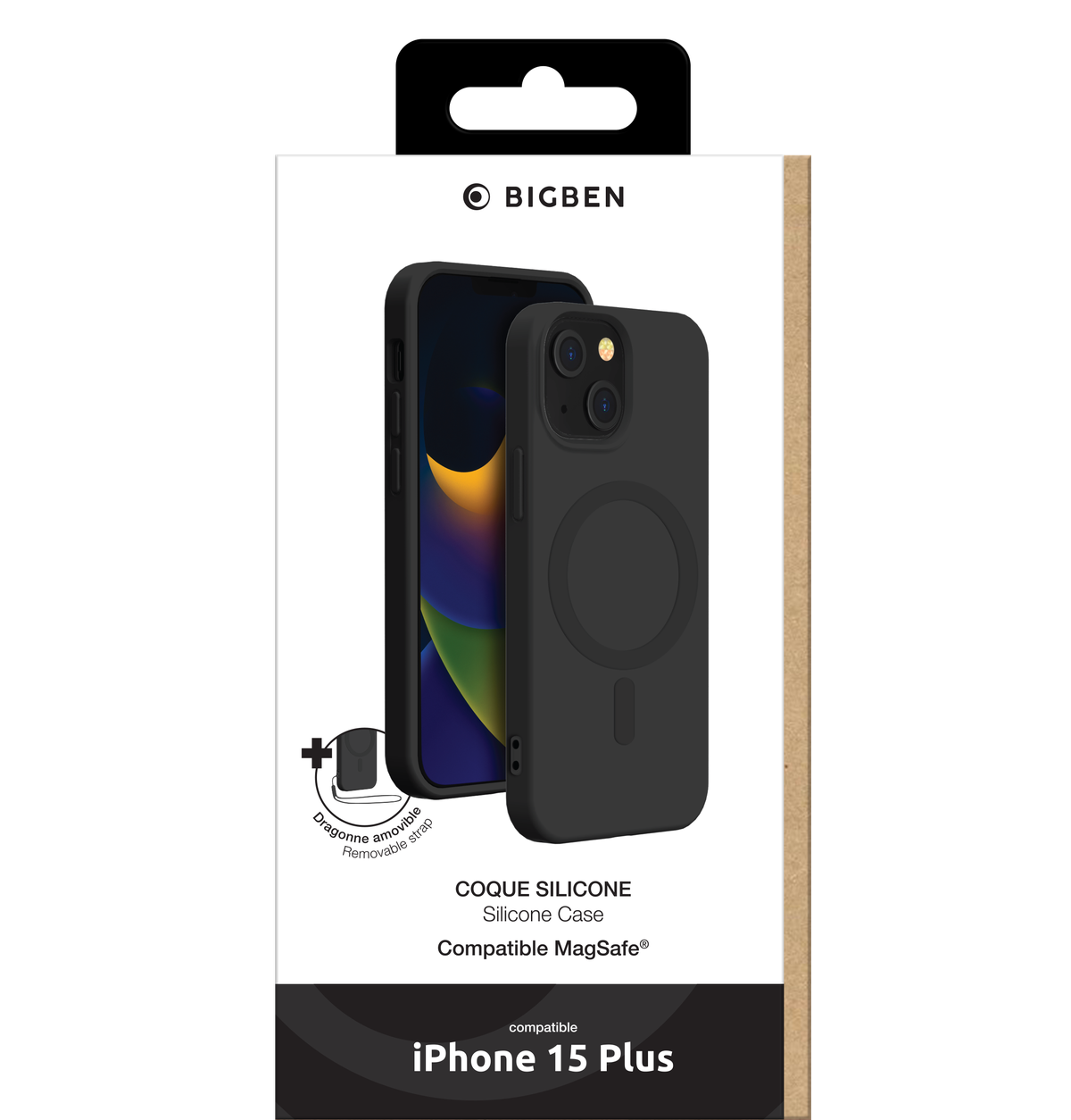 BIGBEN MagSafe Soft Flex Case Schwarz für iPhone 15 Plus