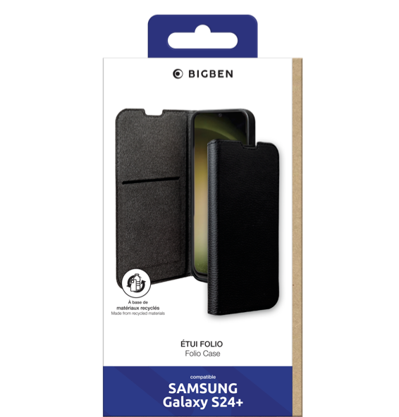 BIGBEN Wallet Folio Case Schwarz für Samsung Galaxy S24+