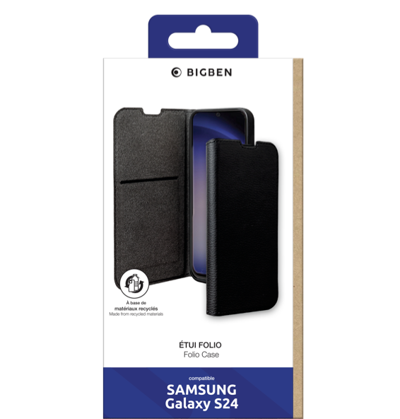 BIGBEN Wallet Folio Case Schwarz für Samsung Galaxy S24