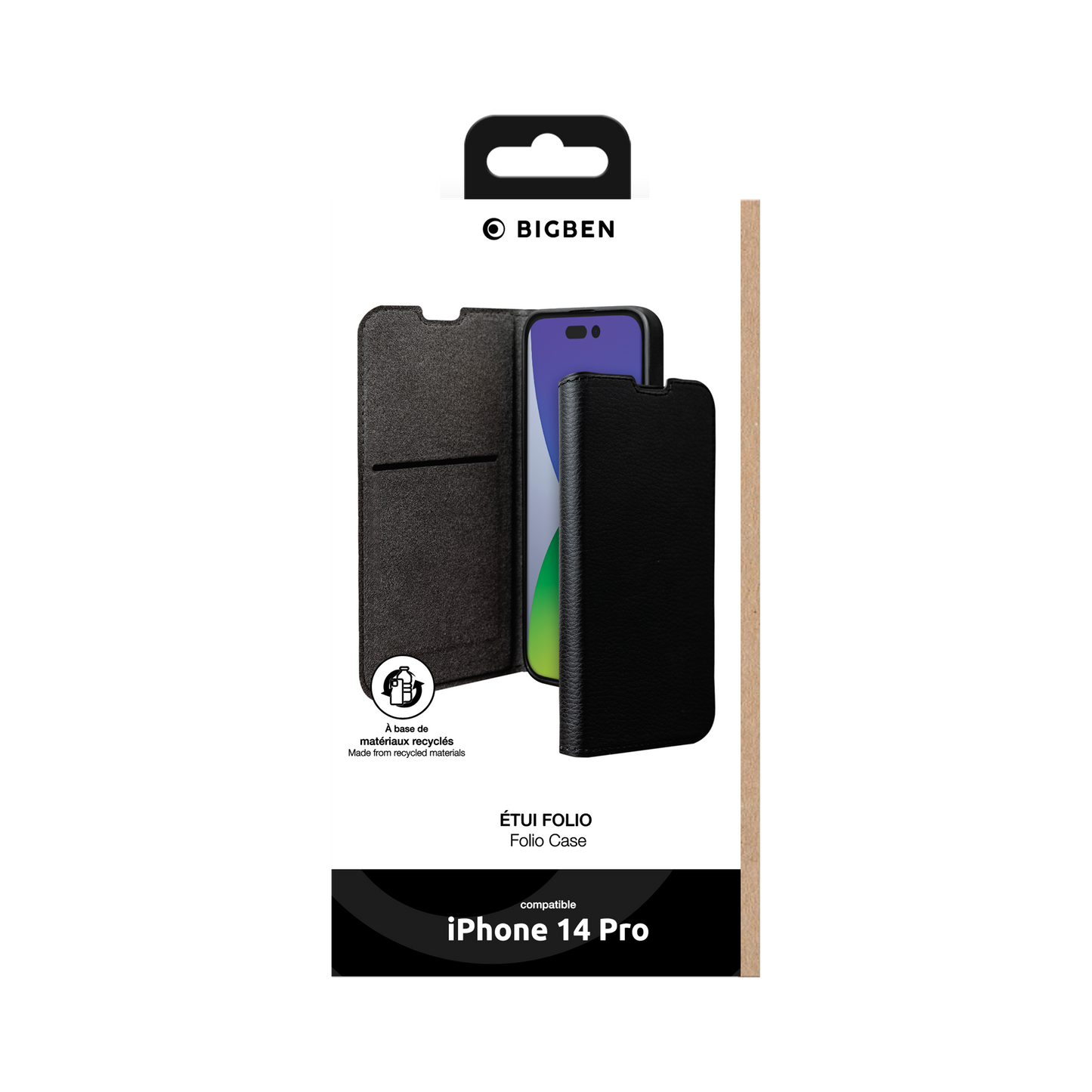 BIGBEN Wallet Folio Case Schwarz für iPhone 14 Pro