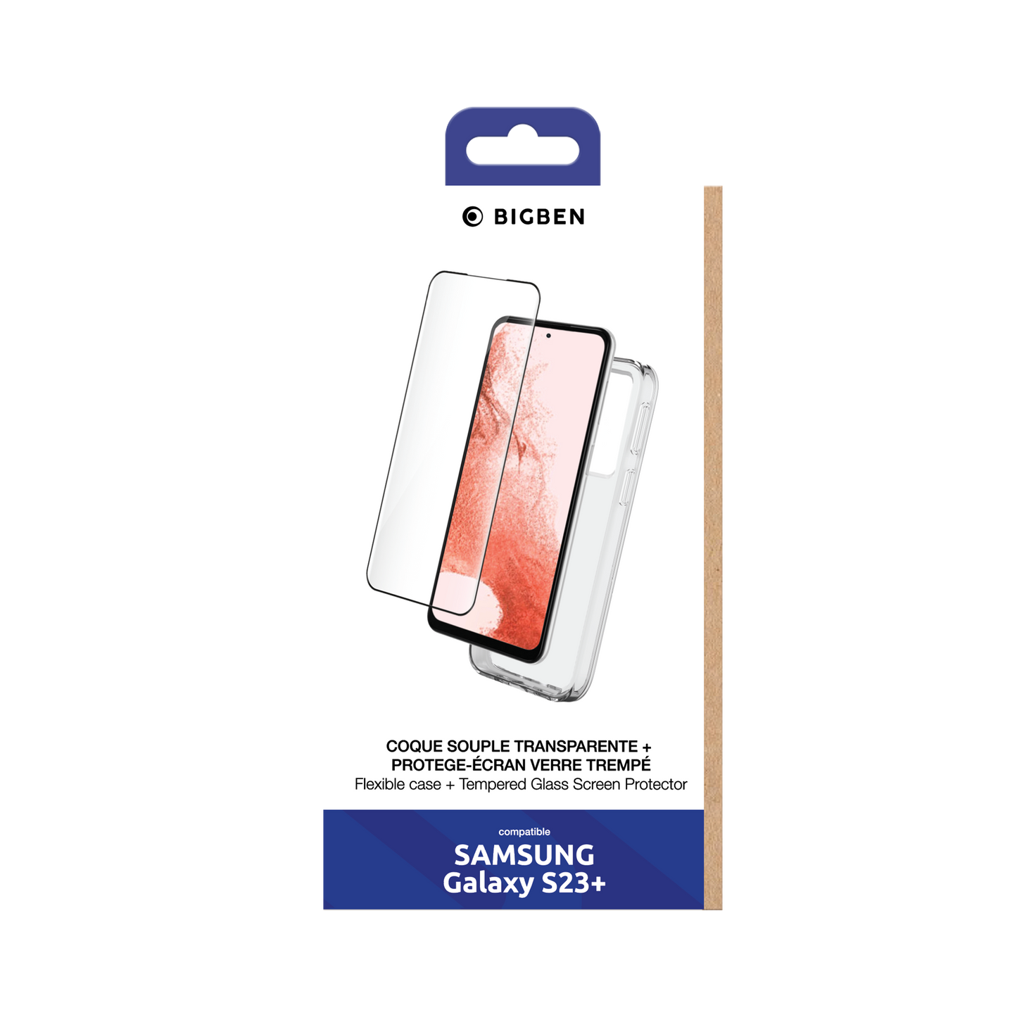 BIGBEN Pack: TPU Case + 2.5D Tempered Glass für Samsung Galaxy S23+