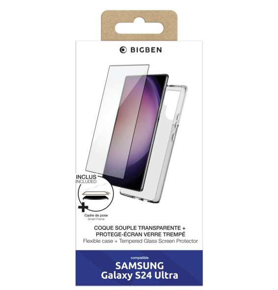 BIGBEN Pack: TPU Case + 2.5D Tempered Glass für Samsung Galaxy S24 Ultra