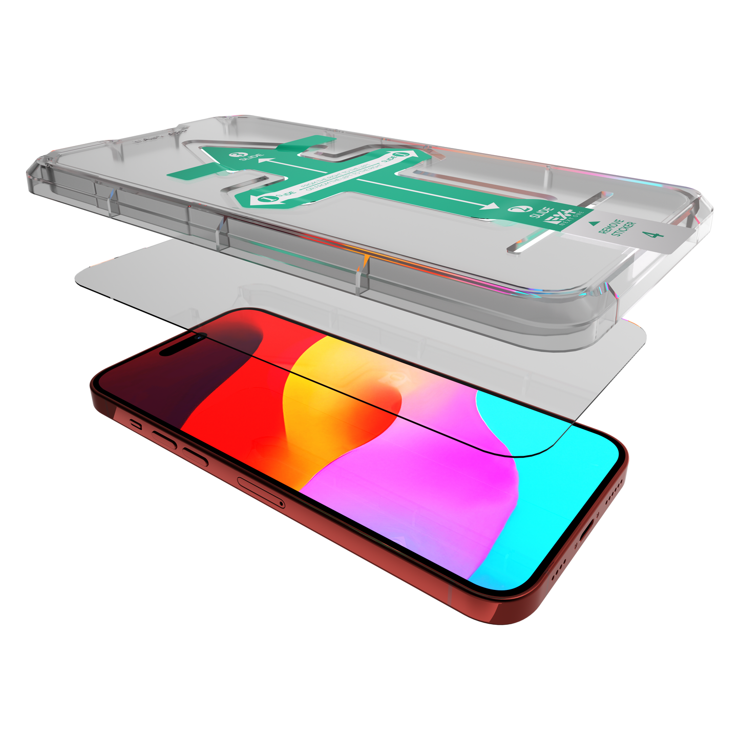 NEXT.ONE iPhone Tempered 2.5D Schutzglas mit Anbringhilfe - iPhone 15 Plus