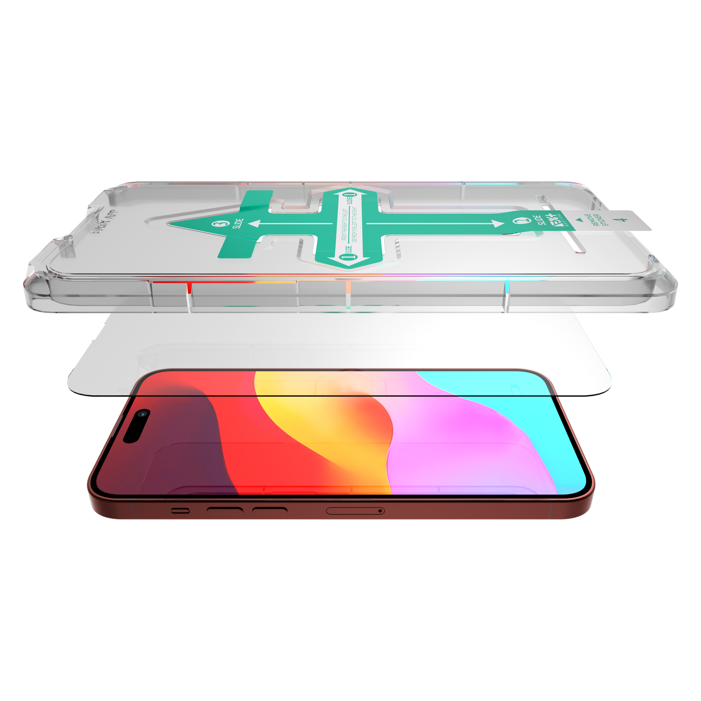 NEXT.ONE iPhone Tempered 2.5D Schutzglas mit Anbringhilfe - iPhone 15 ProMax