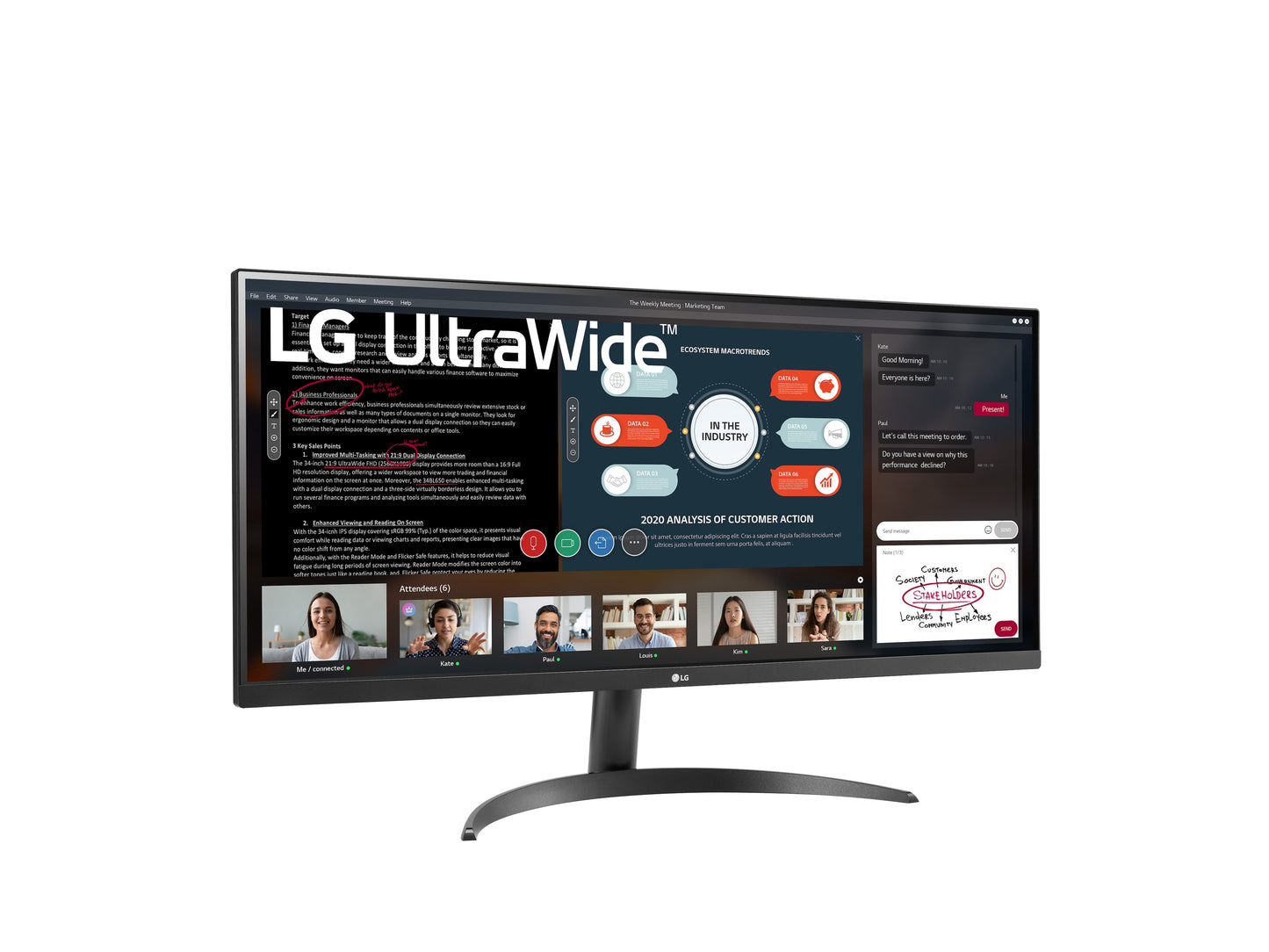 LG 34" IPS 21:9 UltraWide Monitor 34WP500, schwarz