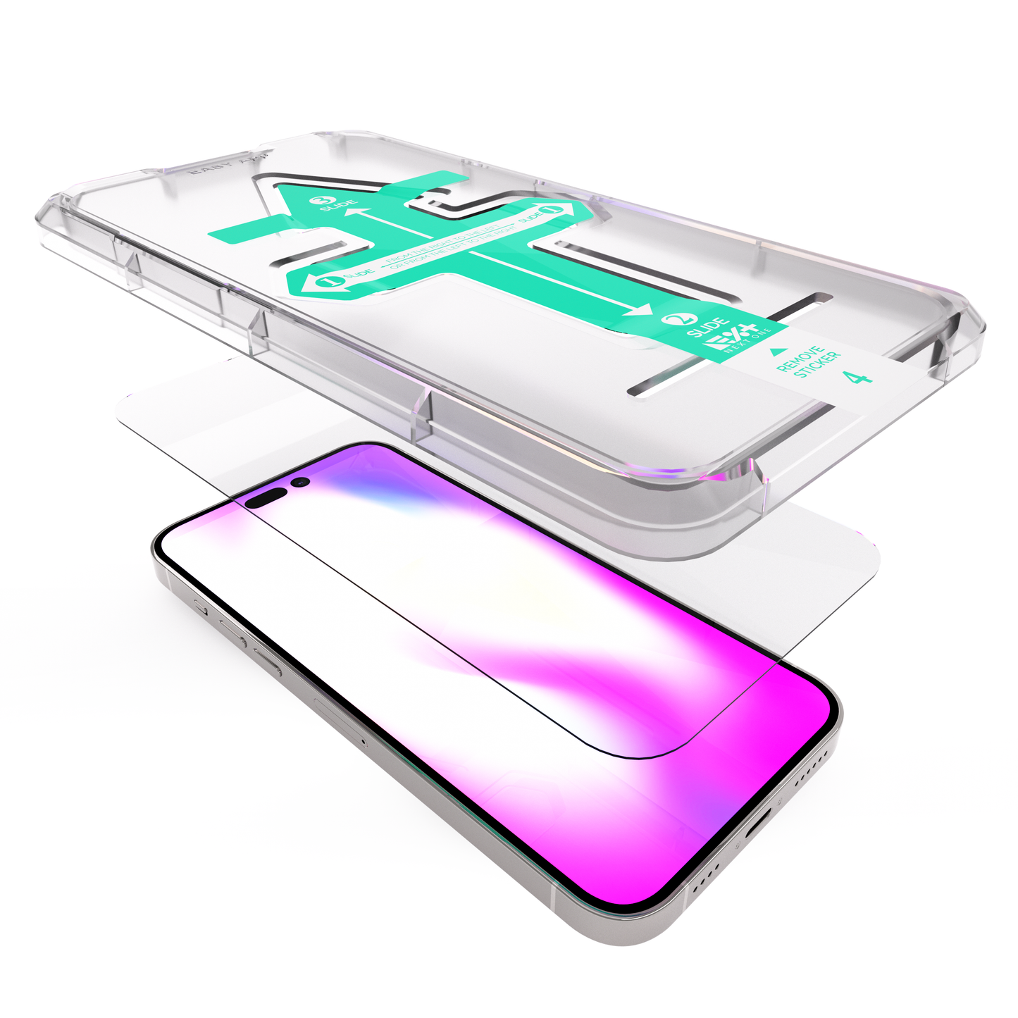 NEXT.ONE iPhone Tempered 2.5D Schutzglas mit Anbringhilfe - iPhone 14 Pro