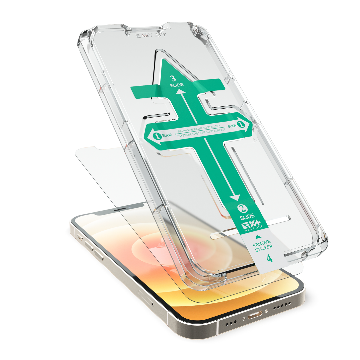 NEXT.ONE iPhone Tempered 2.5D Schutzglas mit Anbringhilfe - iPhone 12 Pro Max